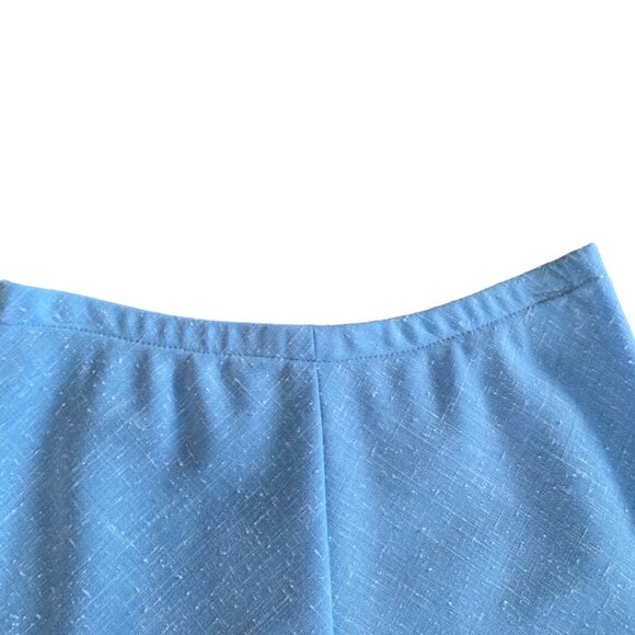 Vintage Leslie Fay Marled Powder Blue Skirt Set M - Picture 3 of 11